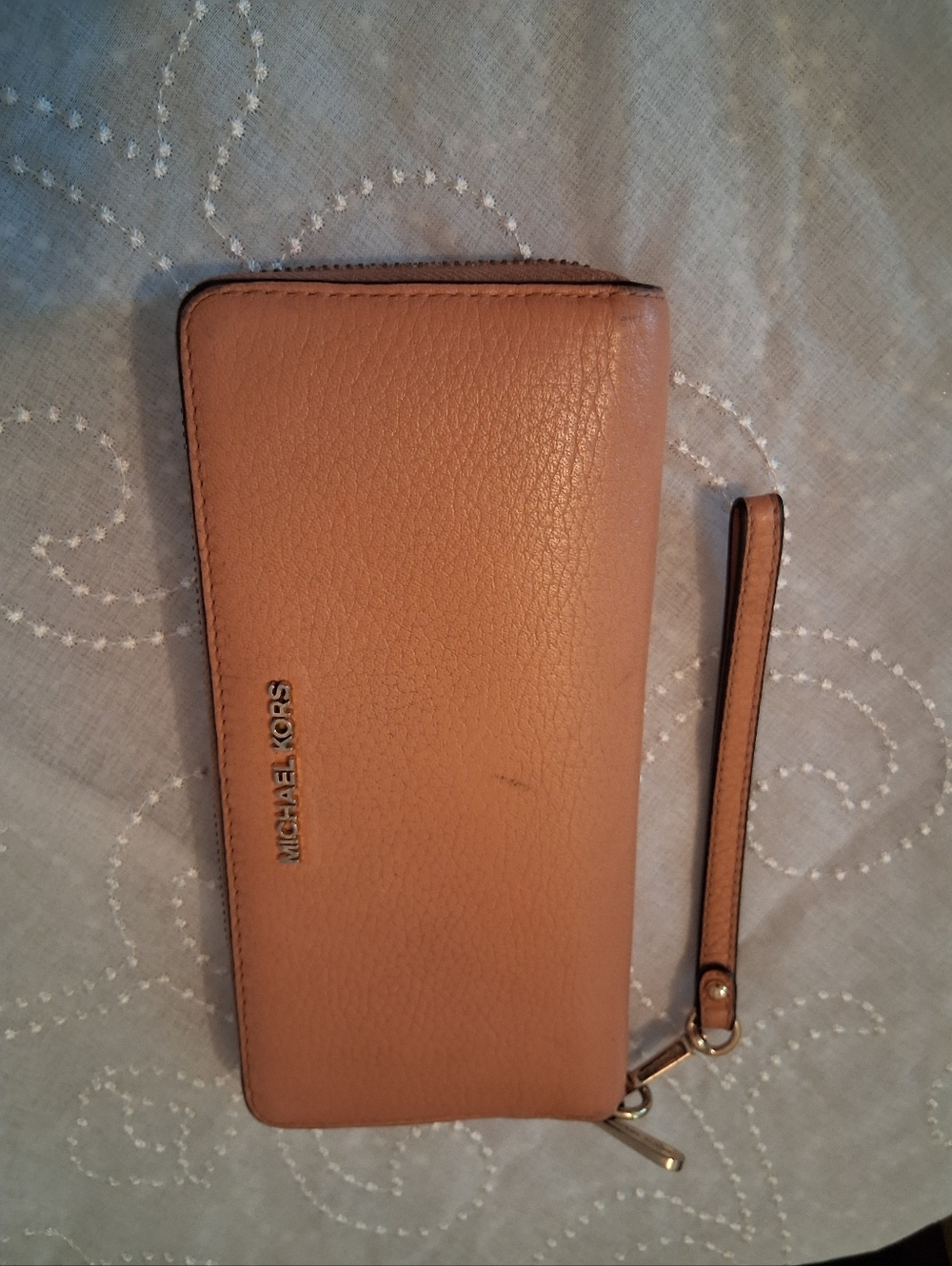 Michael Kors Salmon Pebbled Leather Wristlet Wallet